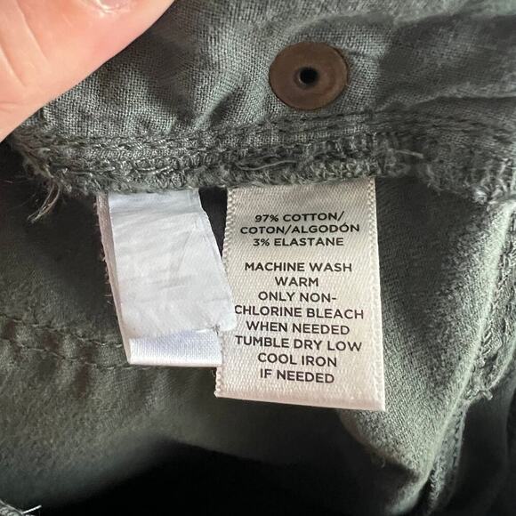 Loft Curvy Jeans Women's 26/2 Ankle Slit Skinny Leg Mid Rise Green Denim Stretch - Picture 7 of 7